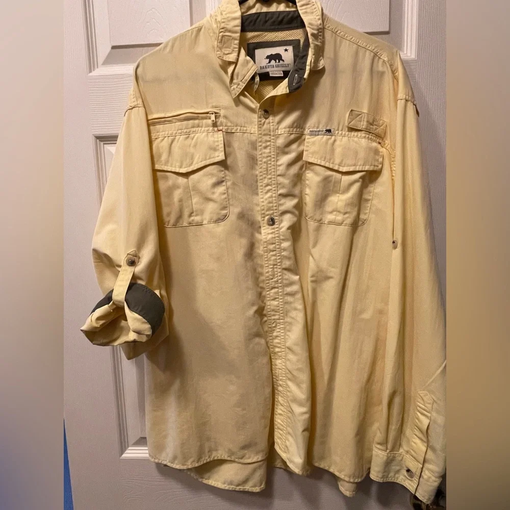 Dakota Grizzly‎ Yellow Utility Button Up Shirt XXL Outdoor Workwear - Picture 9 of 12